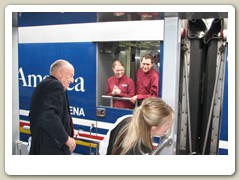 Stop for the northbound train to transfer tour guides