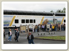 Same train with Wilderness Express, double-decker cars