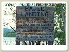 Sign at Hajec landing