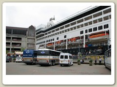 Our ship is docked and passengers departing