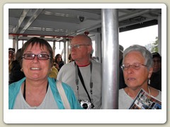Lynne, John and Kirsten in the tramway car