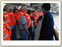 Safety briefing at lifeboat station