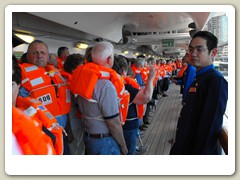 Safety briefing at lifeboat station
